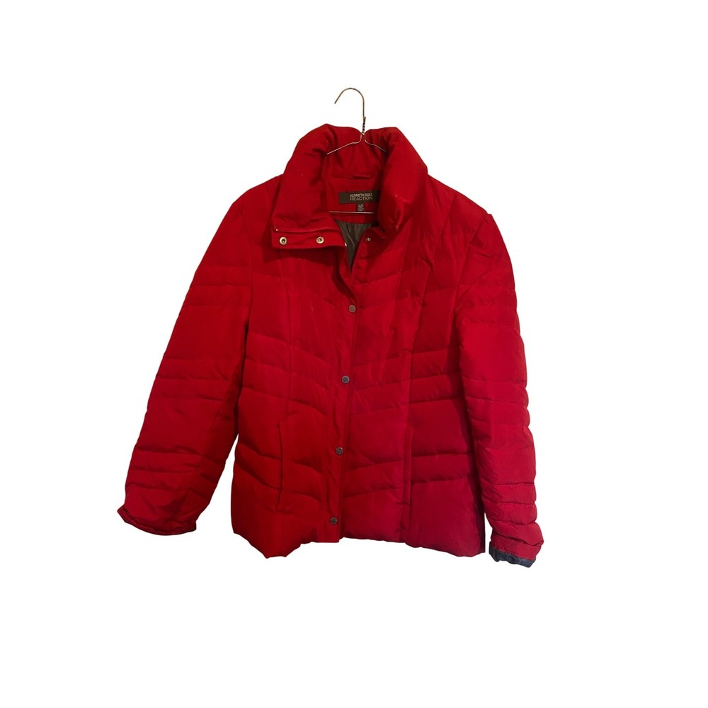 Kenneth Cole Coat Womens Extra Large Puffer Jacket Down Fill Chevron Quilted
